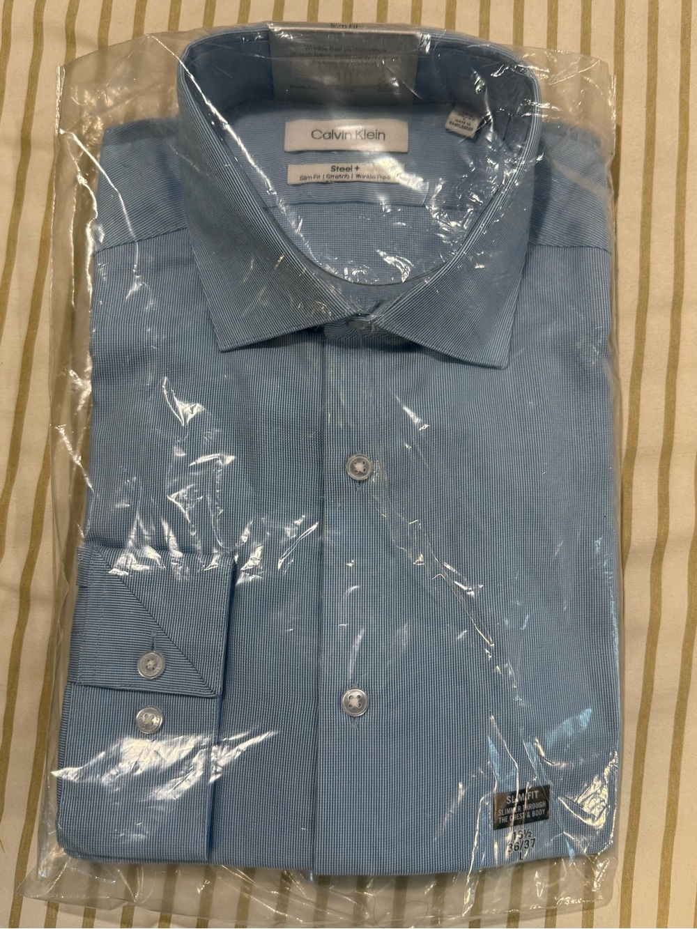 Calvin Klein Men's Light Blue Slim Dress Shirt